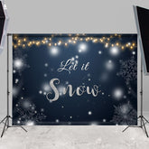 Lofaris Let It Snow Glitter And Black Night Winter Backdrop